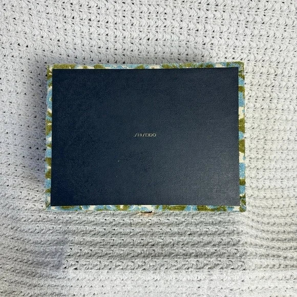 Shiseido Hanatsubaki Jewelry Box Vintage Belgium Cut Velvet Fabric Collectible - Picture 6 of 6